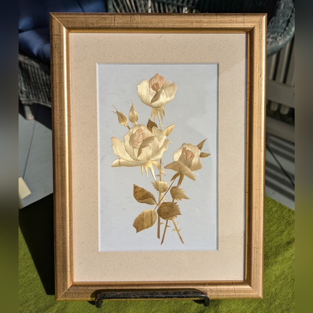 Straw Art Picture - Roses